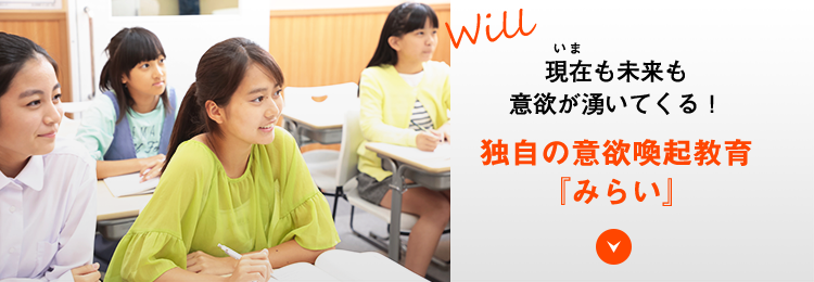 現在も未来も意欲がわいてくる！独自の意欲喚起教育