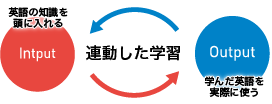 英語の知識を頭に入れるinputと、学んだ英語を実際に使うoutputの連動した学習