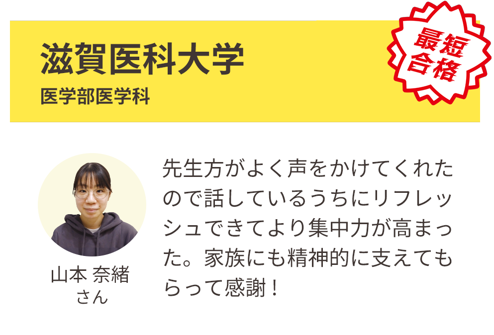 滋賀医科大学 医学部医学科 合格